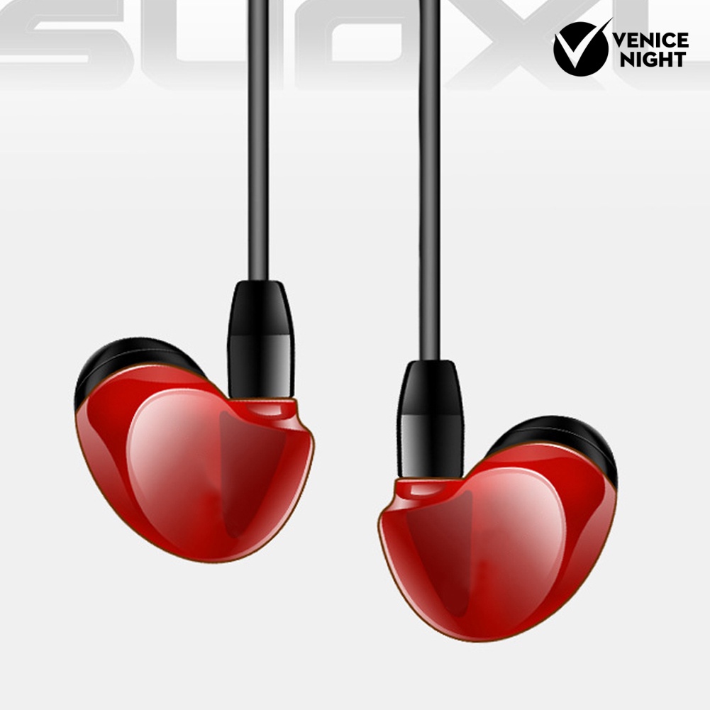 (VNEP) (Berkabel) SX538 Portable Subwoofer 3.5mm In-Ear Earphone Olahraga Headset dengan Mic