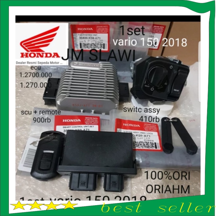 ecu keyless set vario 150 2018 ori ahm