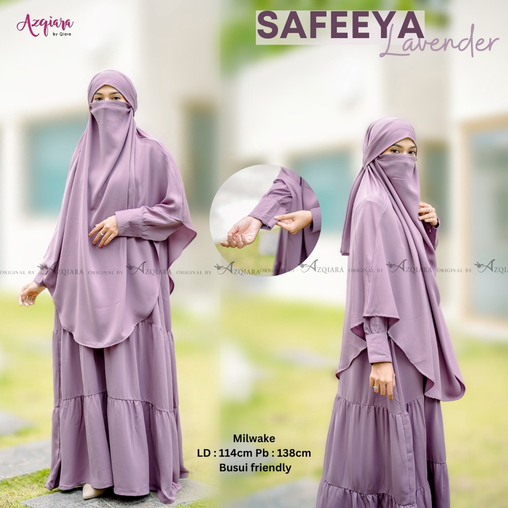 Safeeya Gamis Muslim Cadar Syari Original Produk By Azqiara