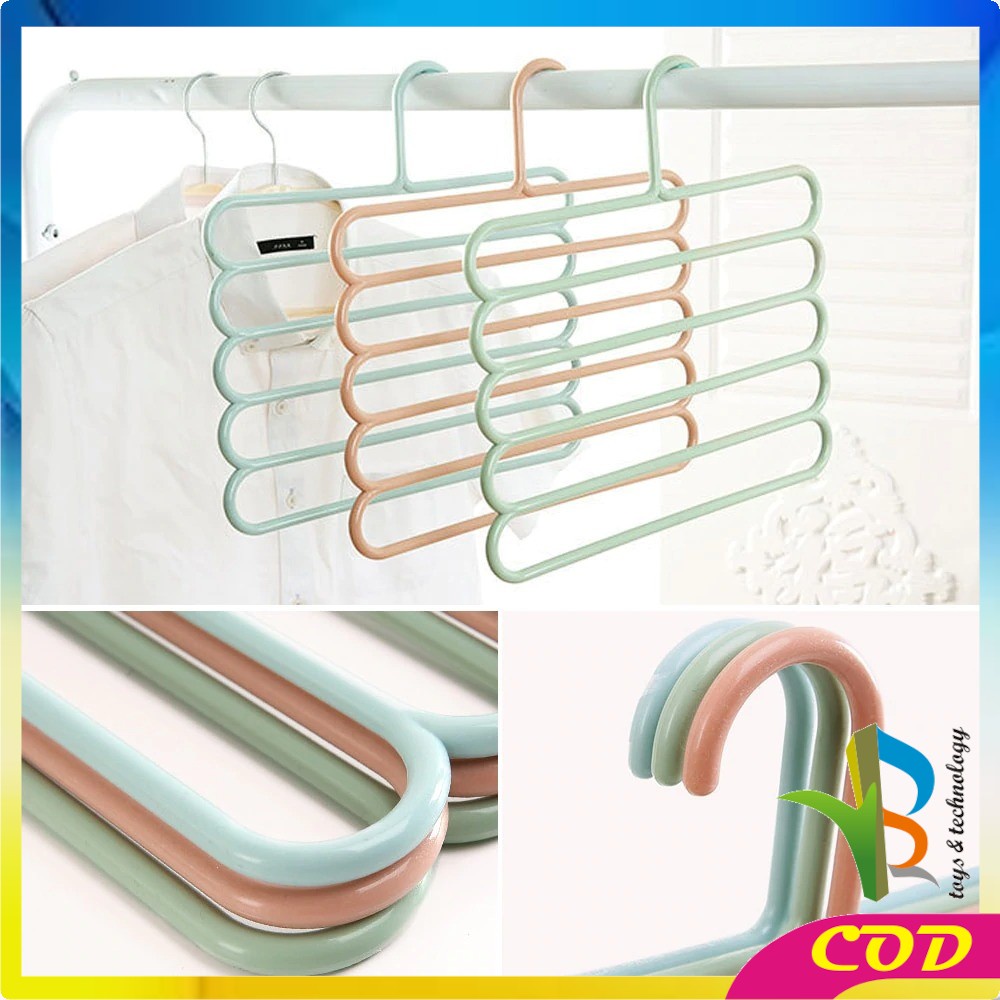 RB-C125 C126 C159 Magic Hanger Baju 9 Lubang / Hanger Pakaian 5in1 Gantungan Baju / Handuk Plastik