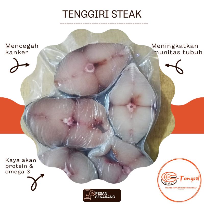 

Ikan Tenggiri 1 kg / Tenggiri steak 1000 gram/ Tenggiri Fillet