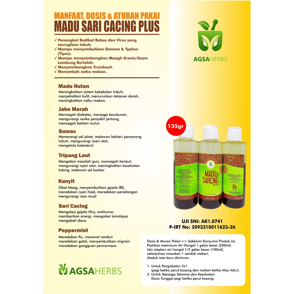 

Madu Sari Cacing Plus#Agsa Herbs#Madu Untuk Tipes