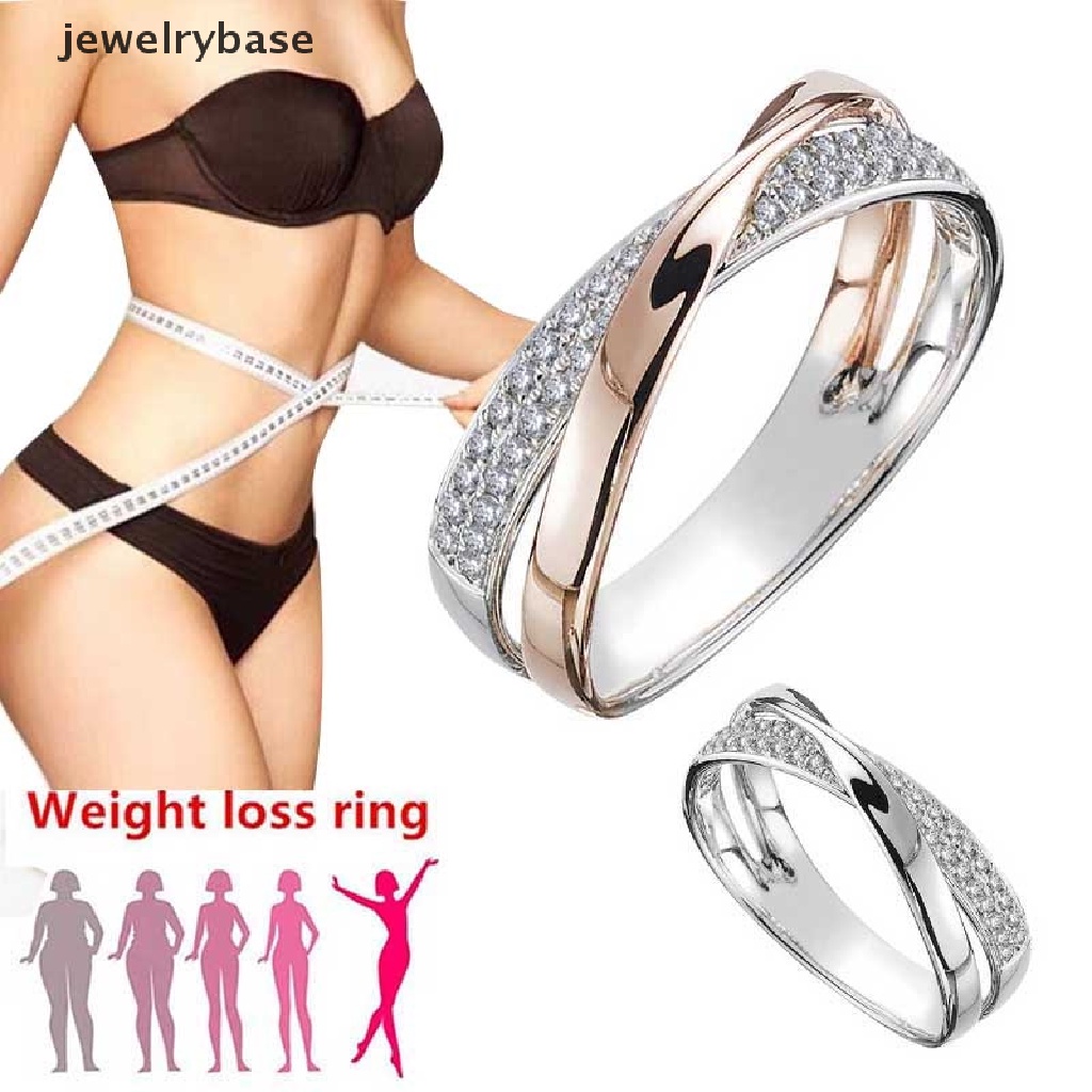 Perhiasan Cincin Magnetik Aksen Kristal Berlian Imitasi Untuk Menurunkan Berat Badan