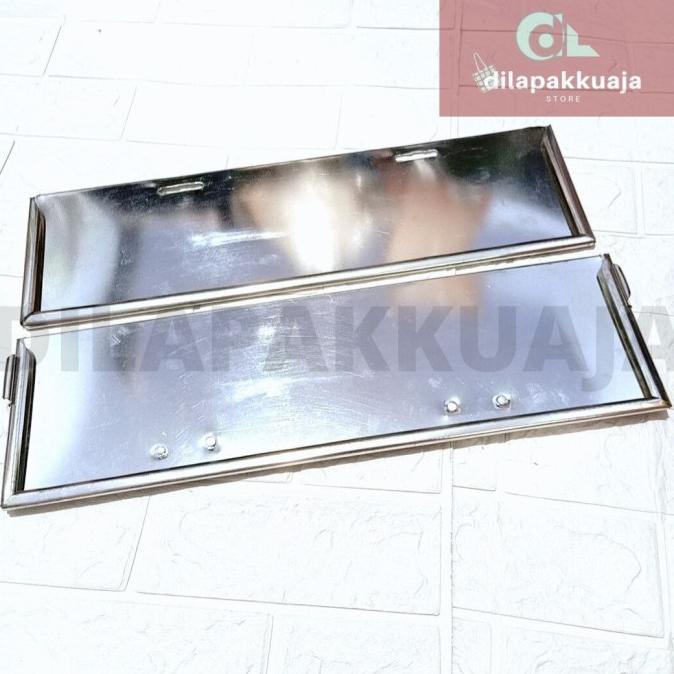 Tatakan Plat Nomor Mobil Stainless Double Slip Dudukan Plat Nomor Slip