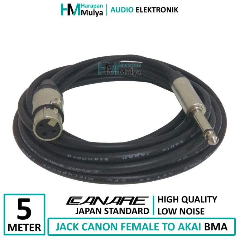 (5 meter) Kabel Mic Microphone CANARE + Jack XLR Canon Female To Akai BMA