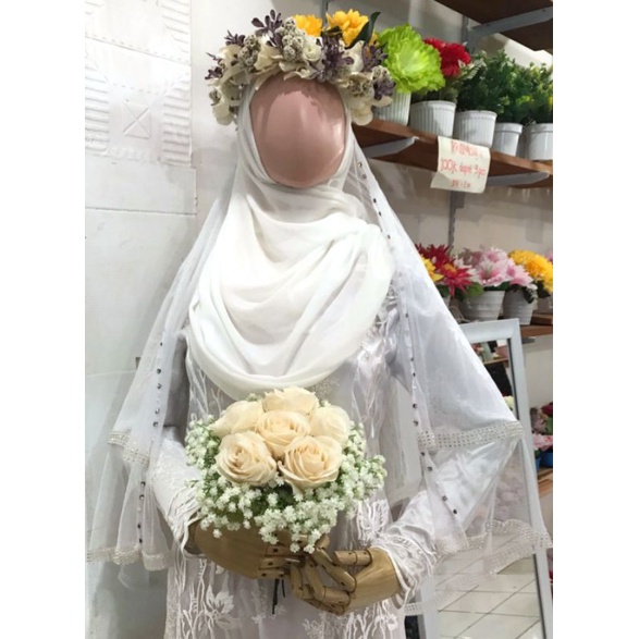 Custom Hand Buket Bouquet Wedding Pernikahan Baby Breath Artificial