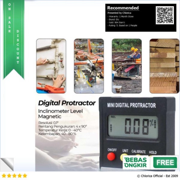 

Promo JIGONG Digital Protractor Inclinometer Level Magnetic - JIG-RT001 - Hitam Etc Murah