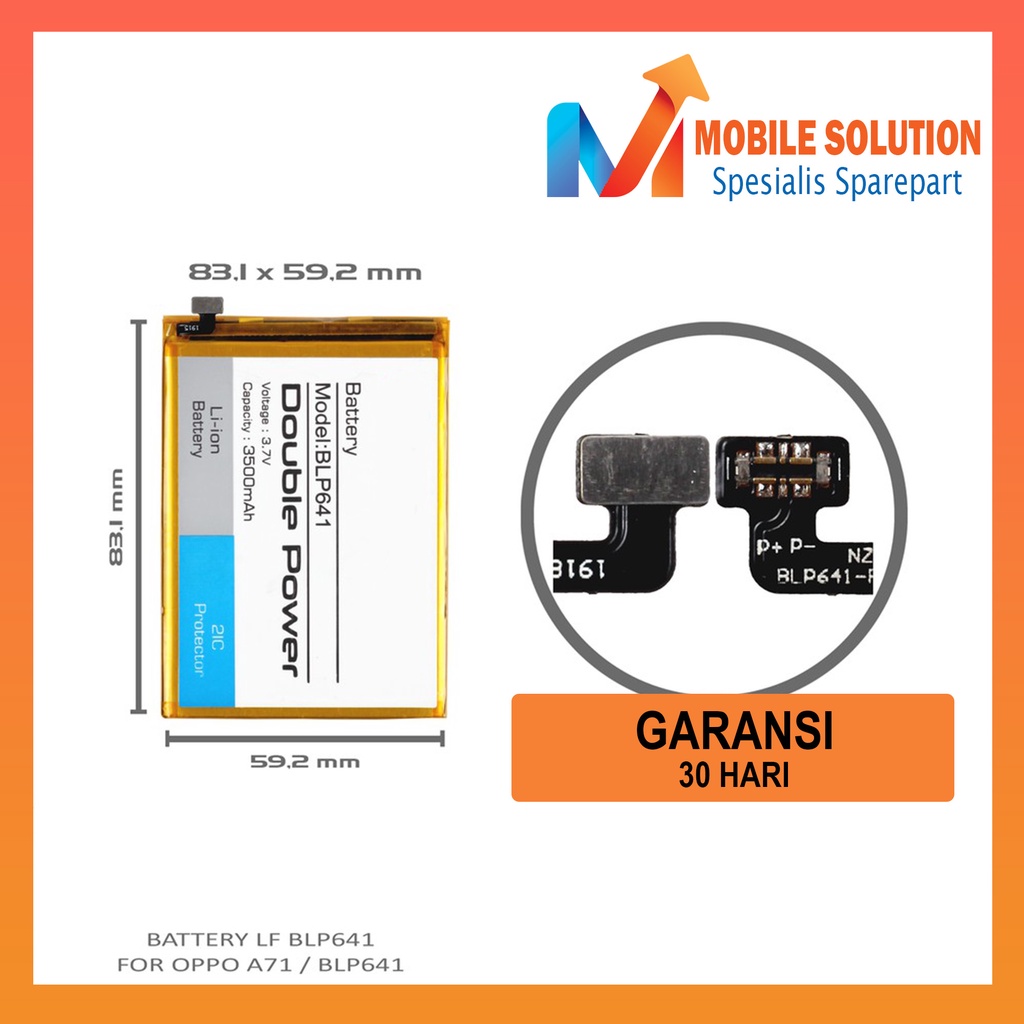 Grosir Baterai Oppo A71 / Baterai Oppo BLP641 - Parts Kompatible Dengan Produk Oppo Garansi 1 Bulan + Packing