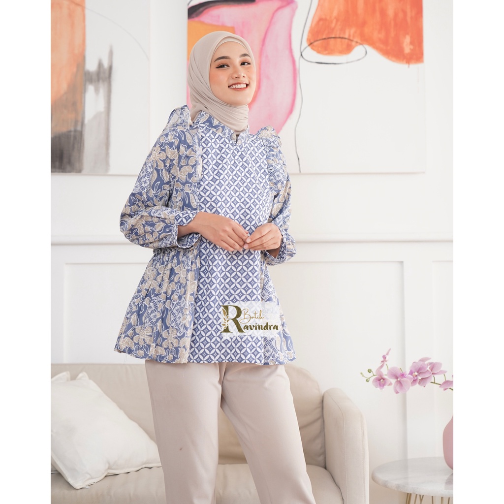 Blouse Batik Kawung Bunga Soft