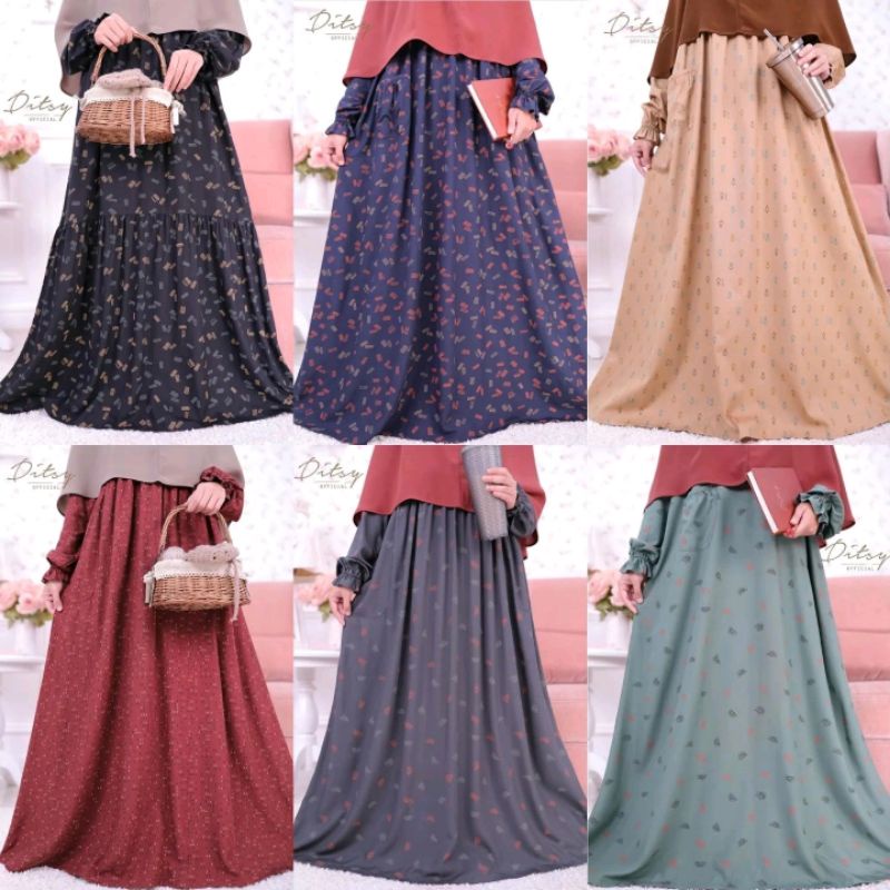 BUKAN REJECT DITSY Vela Maroon Nyra Latte Amaia Mocca Rainbow Charcoal Apple Choco Verdant S M L XL 