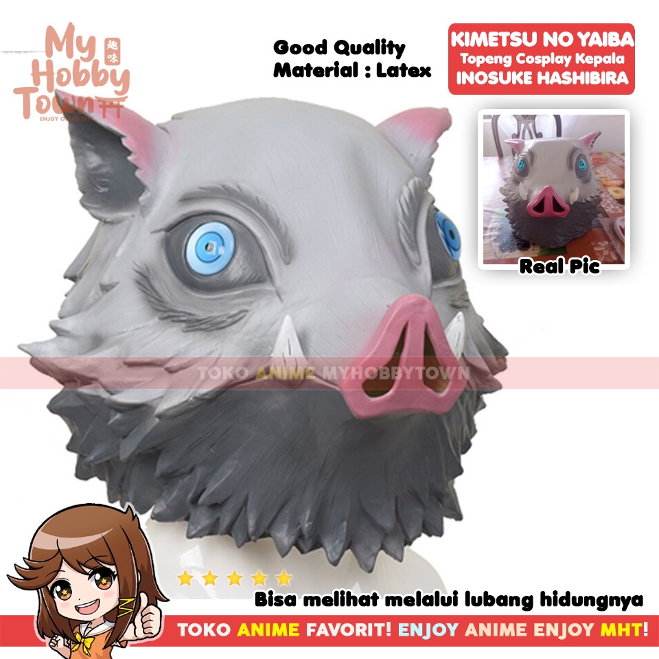 Topeng Anime Cosplay Demon Slayer Kimetsu no Yaiba Inosuke Hashibira