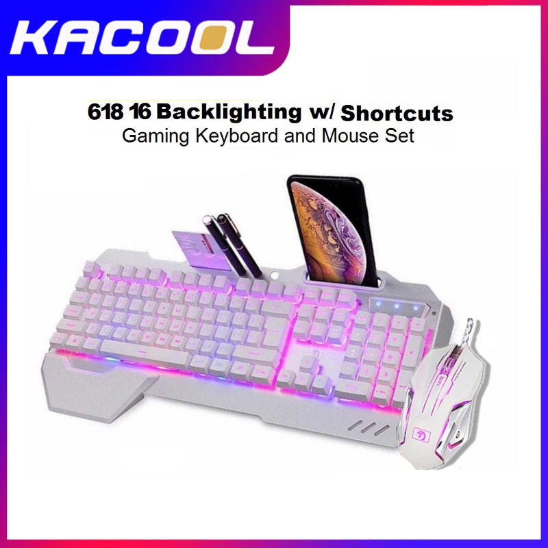 Keyboard Gaming 618 Set Keyboard Dan Mouse Gaming Berkabel Dengan 16 Jenis Efek Lampu Latar Dan Beberapa Urutan Tombol Pintasan