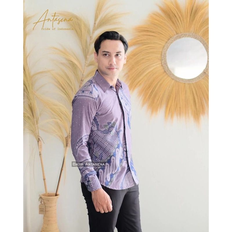 Kemeja Batik Pria Slimfit Lengan Panjang Lapis Furing