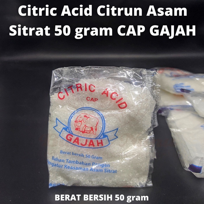 

Citrun Citric Acid Asam Sitrat Cap Gajah 50 Gram