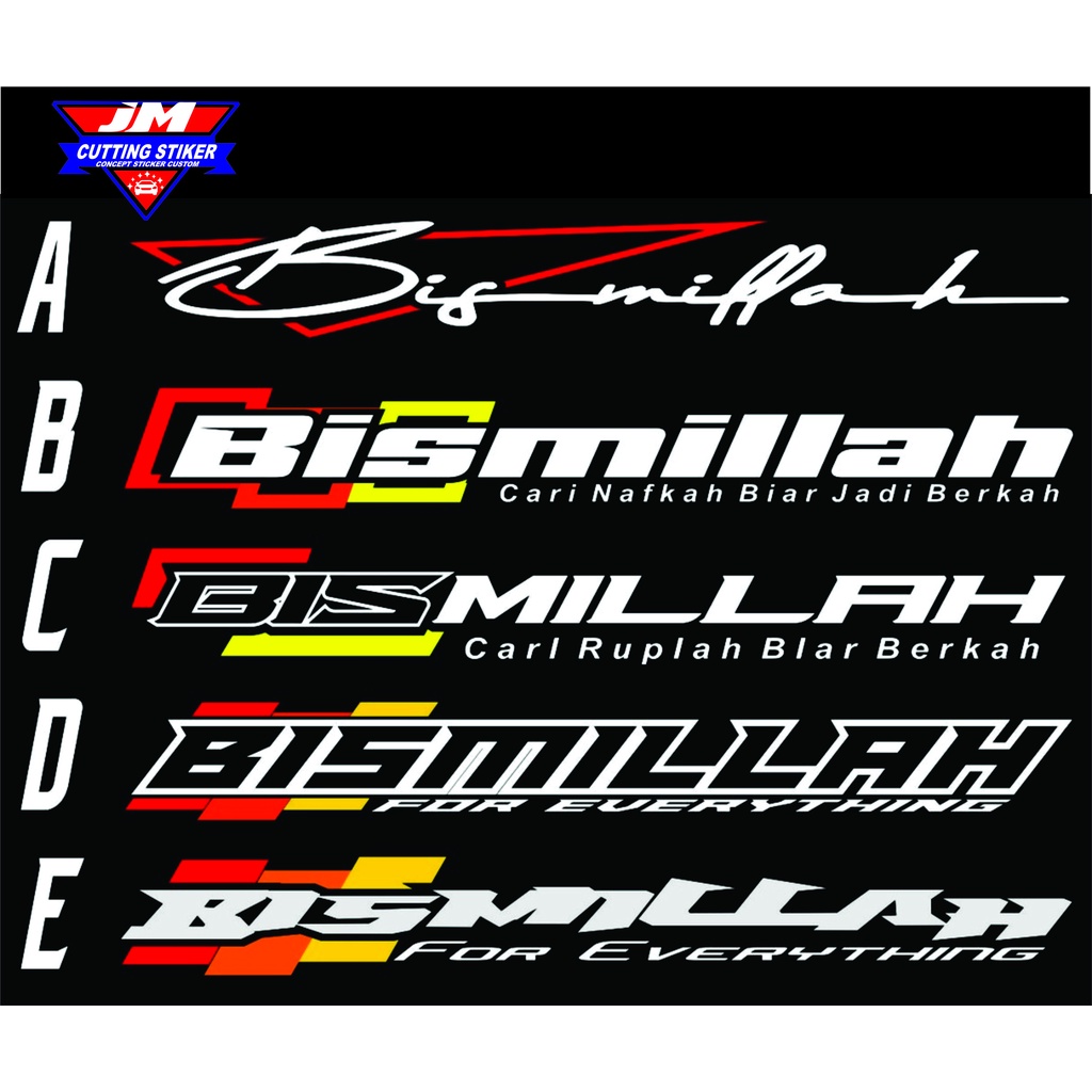 Stiker kaca depan truck pick up l300 cutting stiker bismilah kaca depan belakang