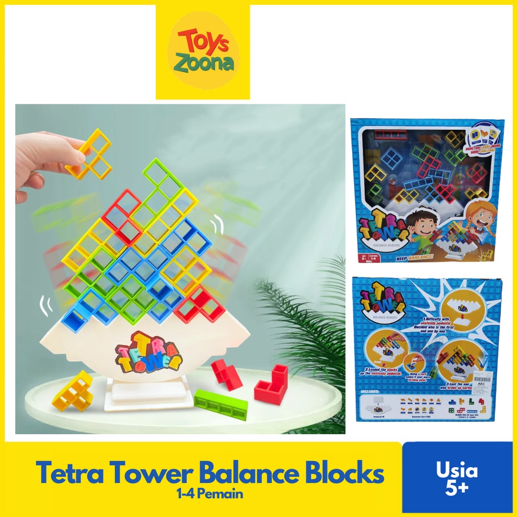 ToysZoona Tetra Tower Balance Blocks Mainan Asah Otak Susun Keseimbangan