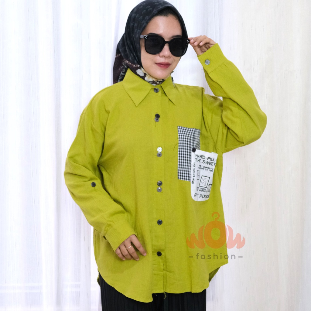 SAFINA KEMEJA VIRAL TERBARU/ FULL KANCING/ SAKU DEPAN