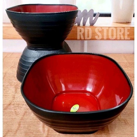 promo 3.pcs mangkok ramen persegi ulir plastik food grade polos...
