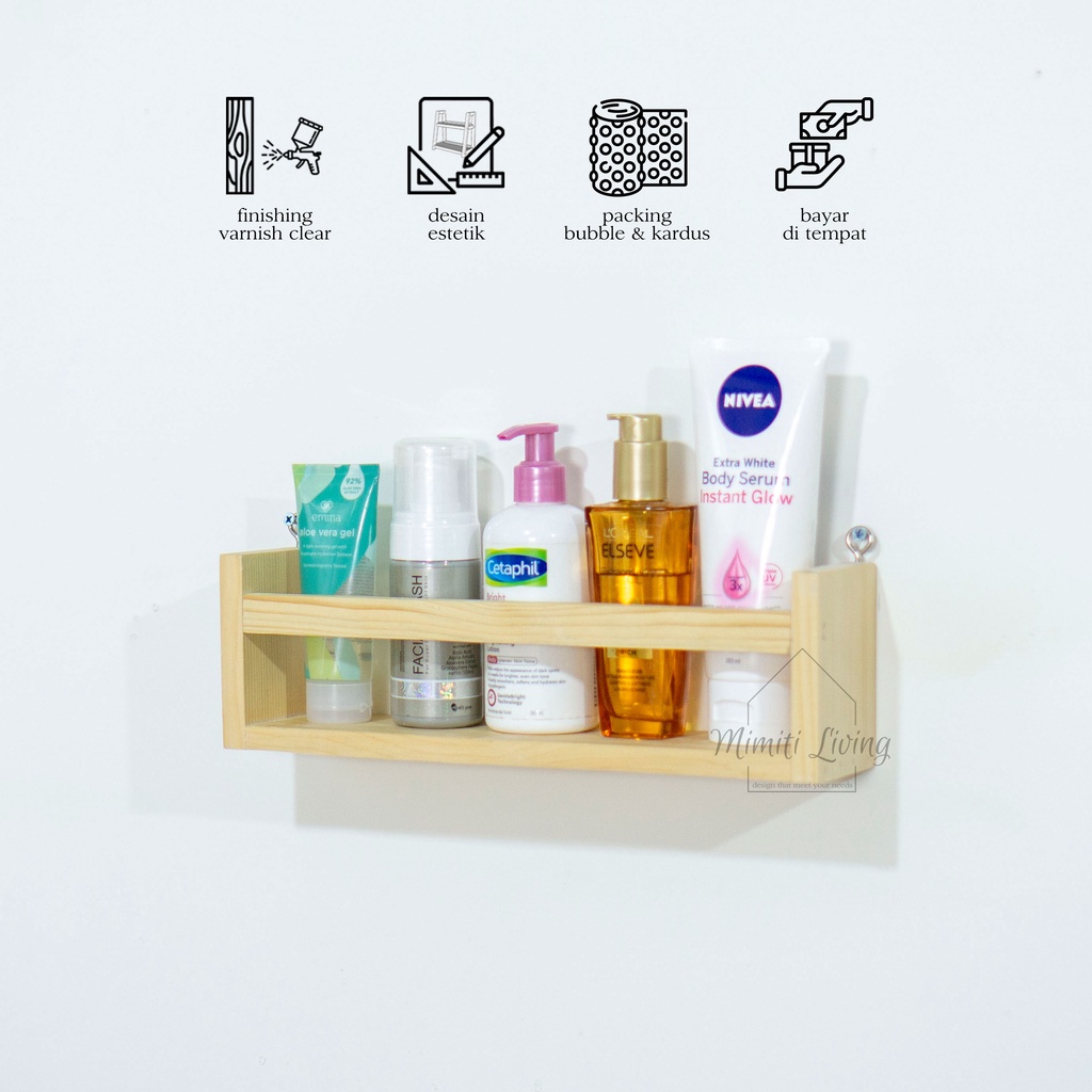 Rak gantung estetik / Rak kosmetik / Rak toples dinding / Rak dapur dinding / Rak pajangan / Rak mak