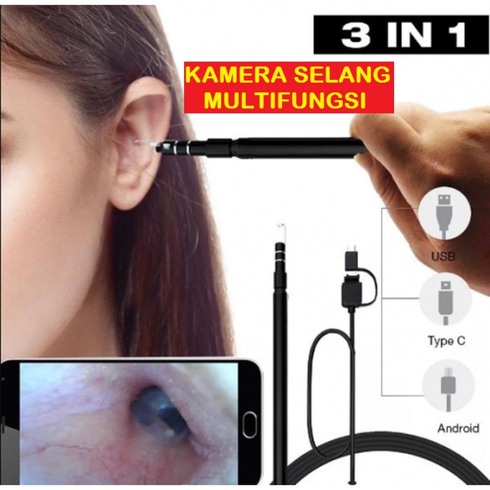 Pembersih Telinga Alat Pembersih Telinga Dengan Kamera Panjang Camera Selang Multifungsi