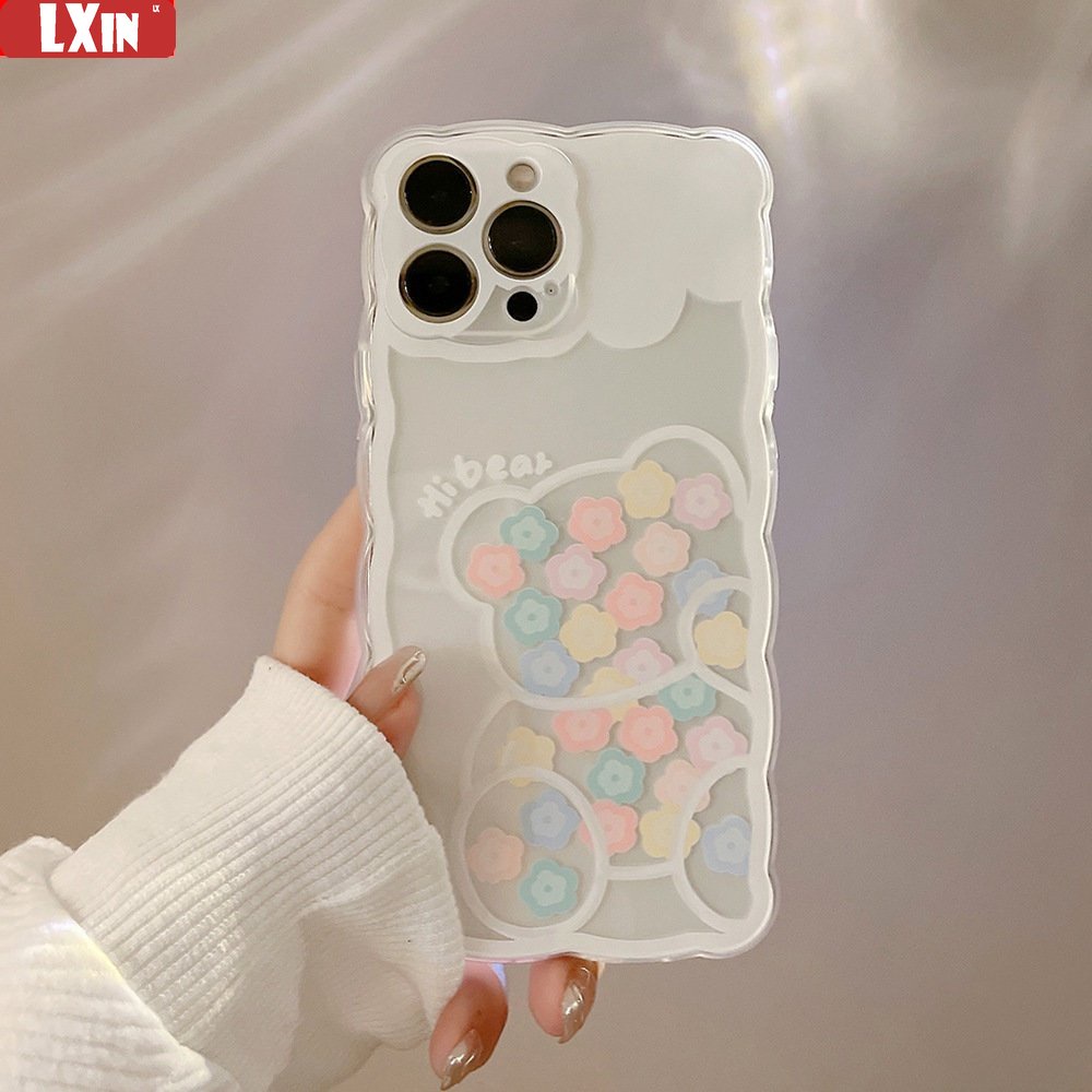 Soft Case Pelindung Motif Beruang Bunga Untuk Realme 10 C30 C31 C35 C21Y C25Y C21 C25 C17 C15 C12 C3 C2 Realme 8i 7i 5 5i 6i 7 Pro
