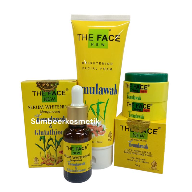 Paket Cream Temulawak The Face 4in1 - Cream Serum Facial foom