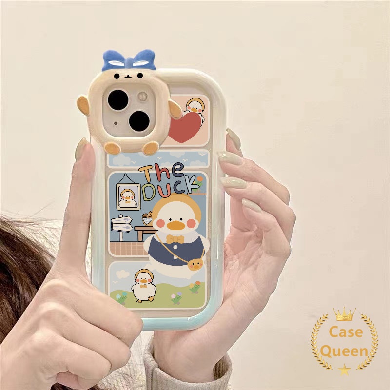 Soft Case Desain Kartun Bebek Monster 3D Untuk Oppo A17 A57 A96 A15 A12 A95 A54 A94 A77s A16K A76 A3s A17K A55 A5s A92 A36 A7 A74 A16E A53 A53 A52 A5Z 5F