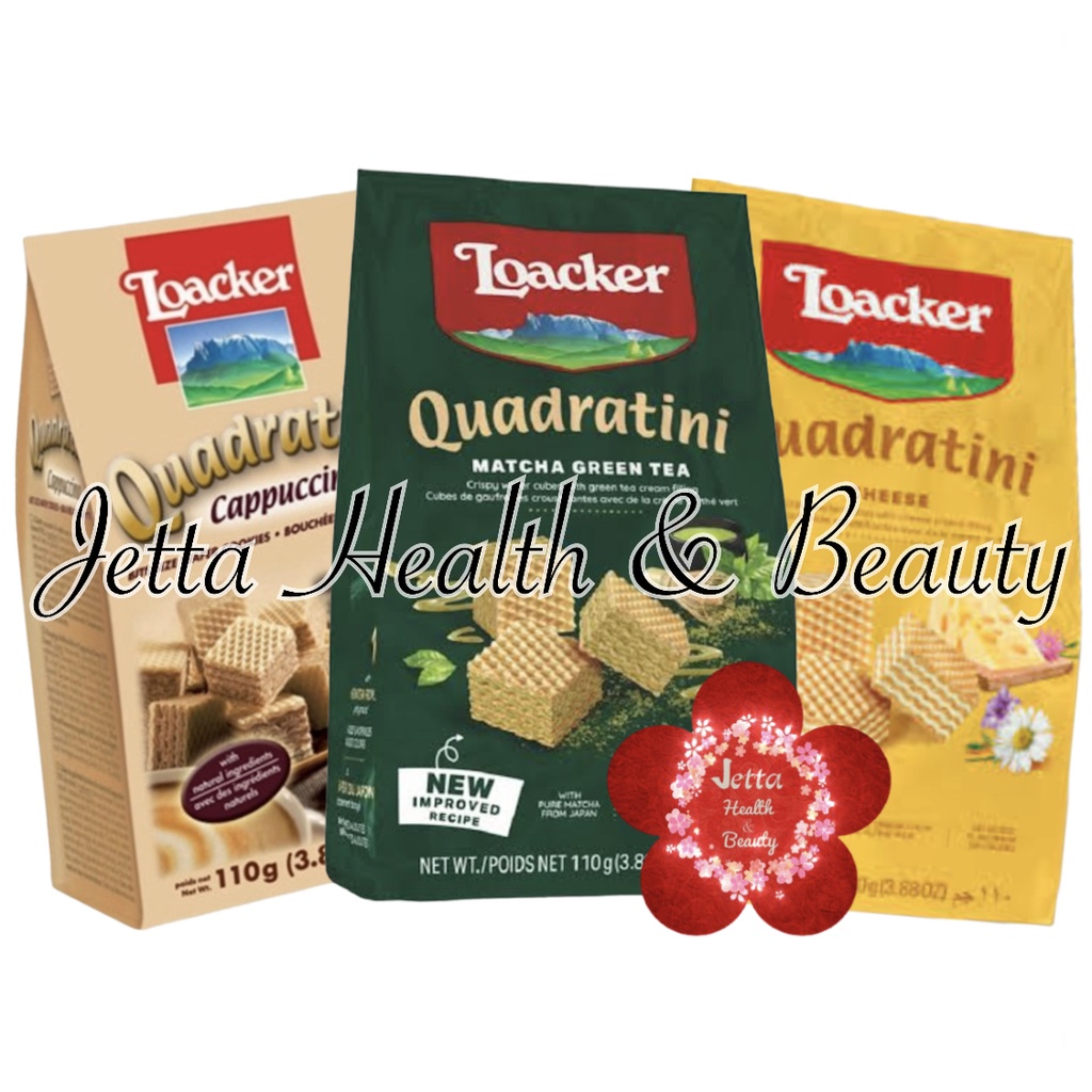 

Loacker Quadratini Wafer Cappuccino Cheese Matcha Green Tea 110g