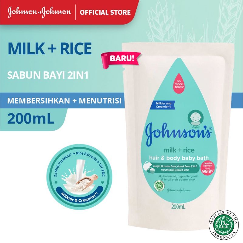 Johnson's Hair&amp;Body Baby Bath 200ml (Reffil)