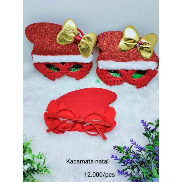 KACAMATA NATAL MOTIF TOPI SANTA HARGA/PCS