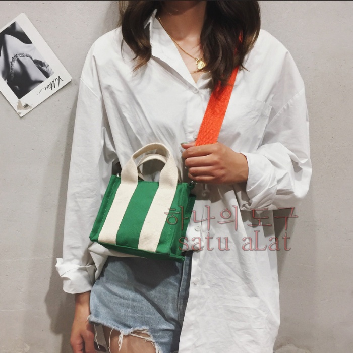 SATU ALAT Tas Selempang MIKASHA 100% Canvas Premium Tebal Tas Kanvas