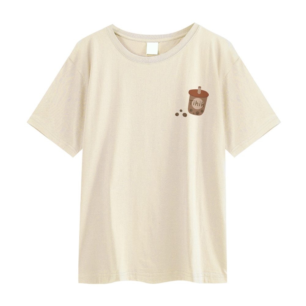 RDGF official shop atasan kaos wanita terbaru crewneck oversize pola cetak couple