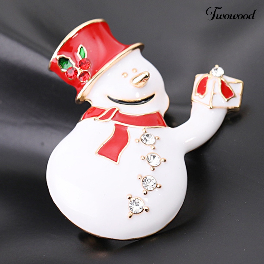 Bros Pin Bentuk Kaos Kaki Bell Snowman Dan Pohon Natal Bahan Alloy Untuk Hadiah