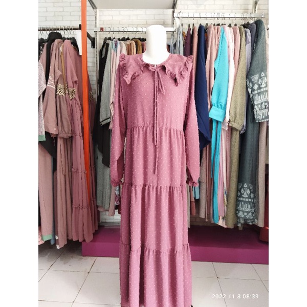 GAMIS SUSUN CRINGKLE/gamis kekinian/gamis terbaru/gamis bahan cringkle