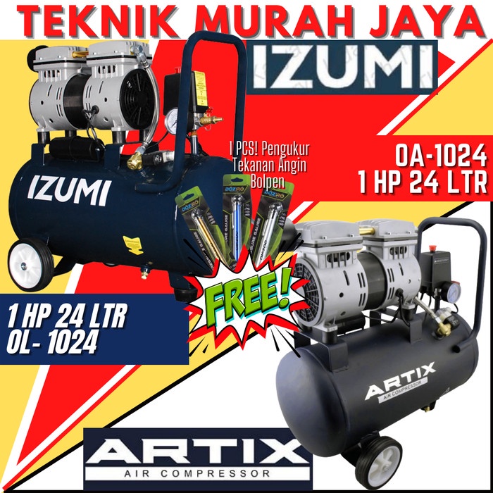 IZUMI 24 Liter OL 10-24 Kompresor Oilless 1 Hp 24 Liter OL 1024