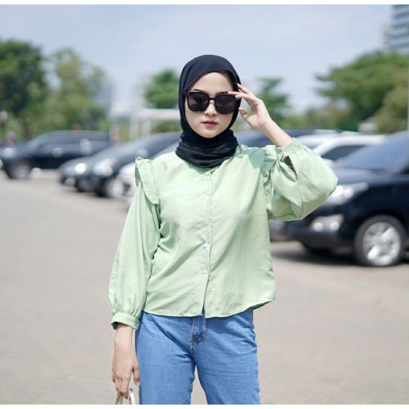 HARA RUFFLE BLOUSE - ATASAN WANITA BLOUSE RUFFLE