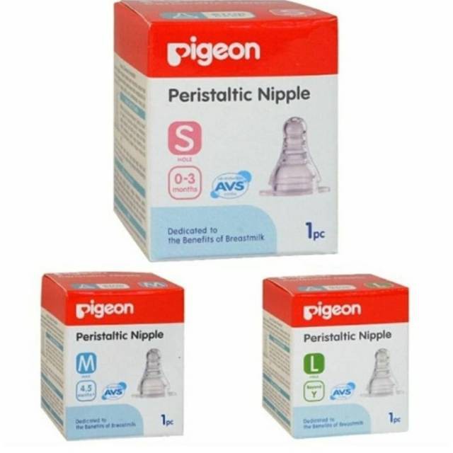 Pigeon Peristaltic Nipple Slim Neck | Pentil Dot | S | M | L