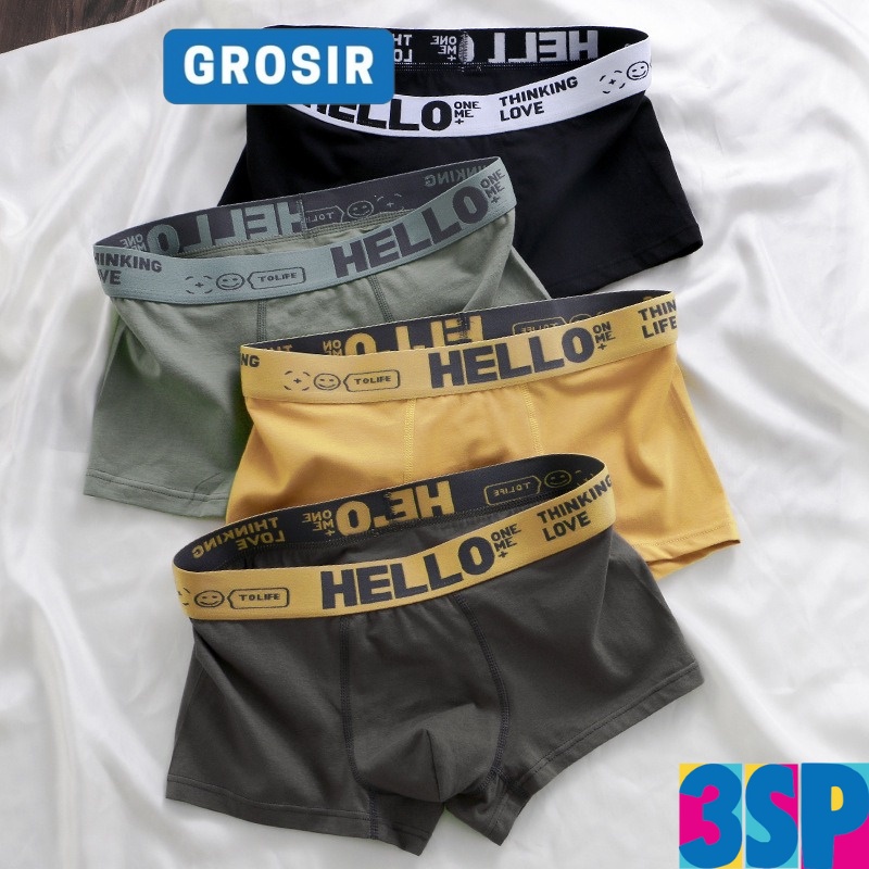 3SP | UWR65 Boxer Pria Celana Dalam Pria Pinggang Karet