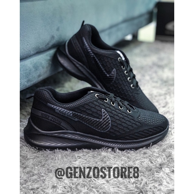 Sepatu Sekolah Full Black Hitam / Kerja Pria Wanita New Model