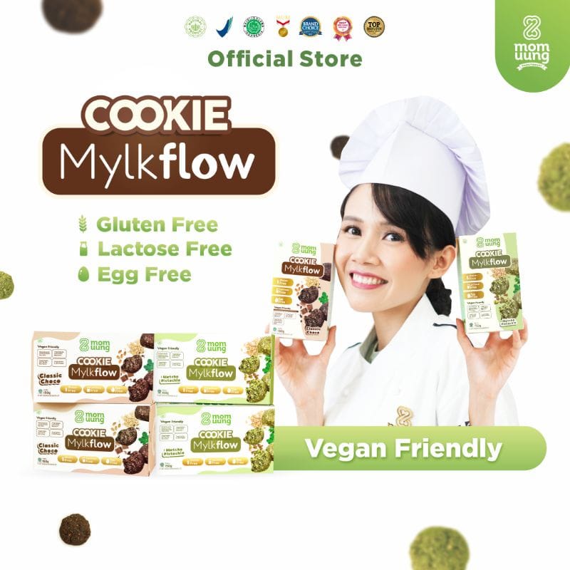 MOM UUNG MYLKFLOW COOKIES 150 gr (Clasic Choco dan Matcha Pistachio)