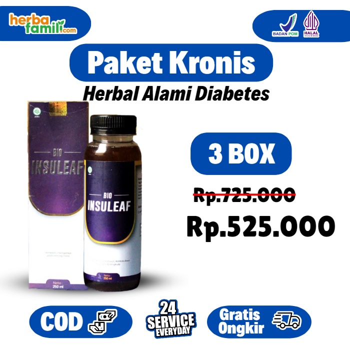 

3 BOTOL BIO INSULEAF - SOLUSI ATASI GULA DARAH TINGGI - HERBAL ALAMI DIABETES - ORIGINAL BPOM - AMPUH TURUNKAN GULA DARAH DALAM 30 HARI - FREE ONGKIR