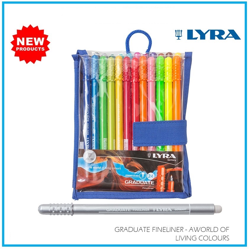 

Lyra Graduate Fineliner Drawing Pen Pena Gambar 24 Warna