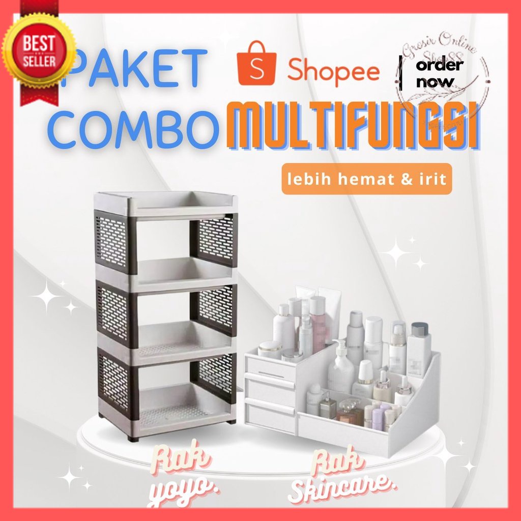 GOS- PAKET COMBO MULTIFUNGSI / Rak Yoyo plus Rak skincare