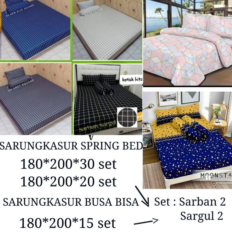 180x200x20 Urung Kasur Resleting set 2 sarbal 2 sargul GRATIS ONGKIR