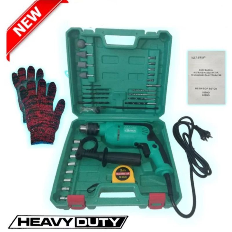 MESIN BOR 13MM IMPACT /BETON SET 28PCS 500HD NRT-PRO