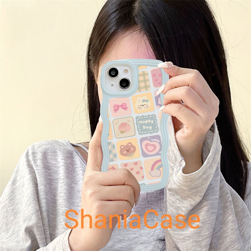 Soft Case IMPORT  Motif Beruang Pelangi Untuk Oppo A17 A76 A96 A95 A74 A55 A16E A17k A16K A12 A95 A7