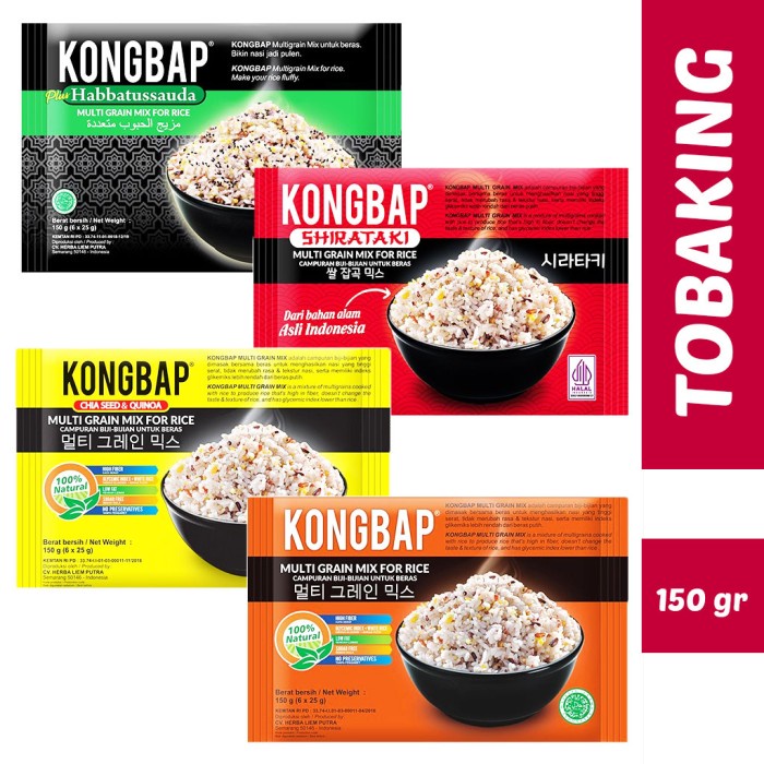 

Kongbap multi grain150 gr Chia seeds quinoa Shirataki Habbatussauda