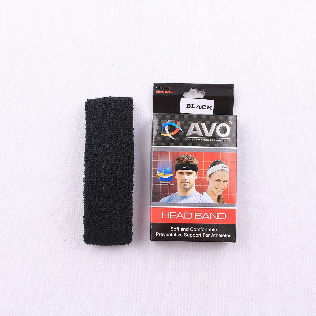 Head Band AVO / Ikat Kepala Olahraga bulutangkis, tenis, basket, dll