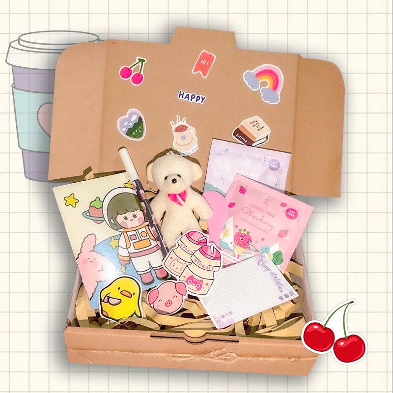 

hampers masker notebook bear cewek kado