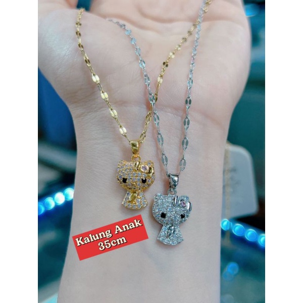 Kalung titanium anak set liontin